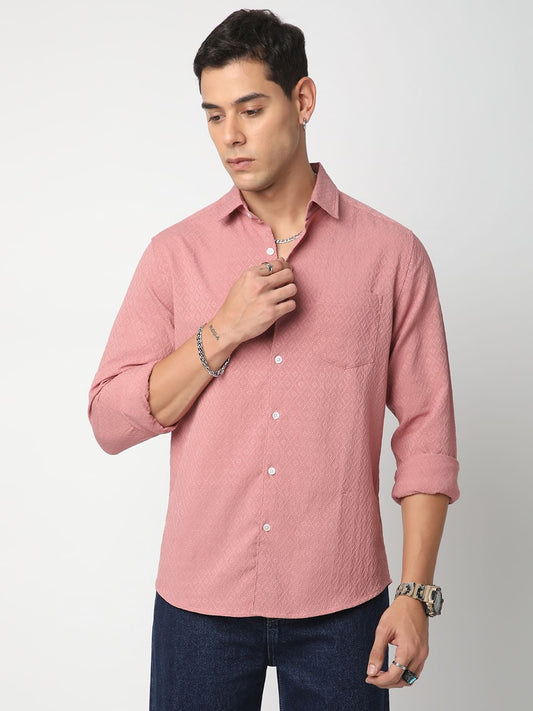 Georgia Peach Diamond Jacquard Shirt