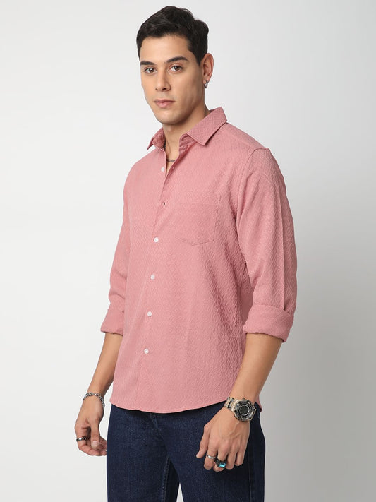 Georgia Peach Diamond Jacquard Shirt