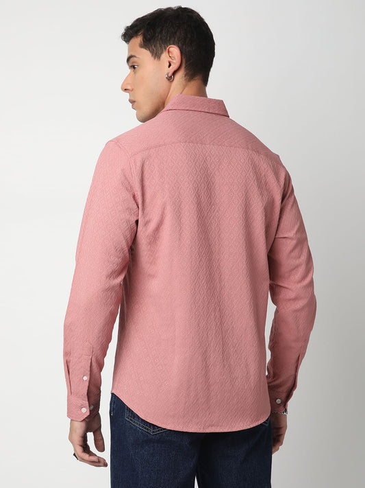 Georgia Peach Diamond Jacquard Shirt