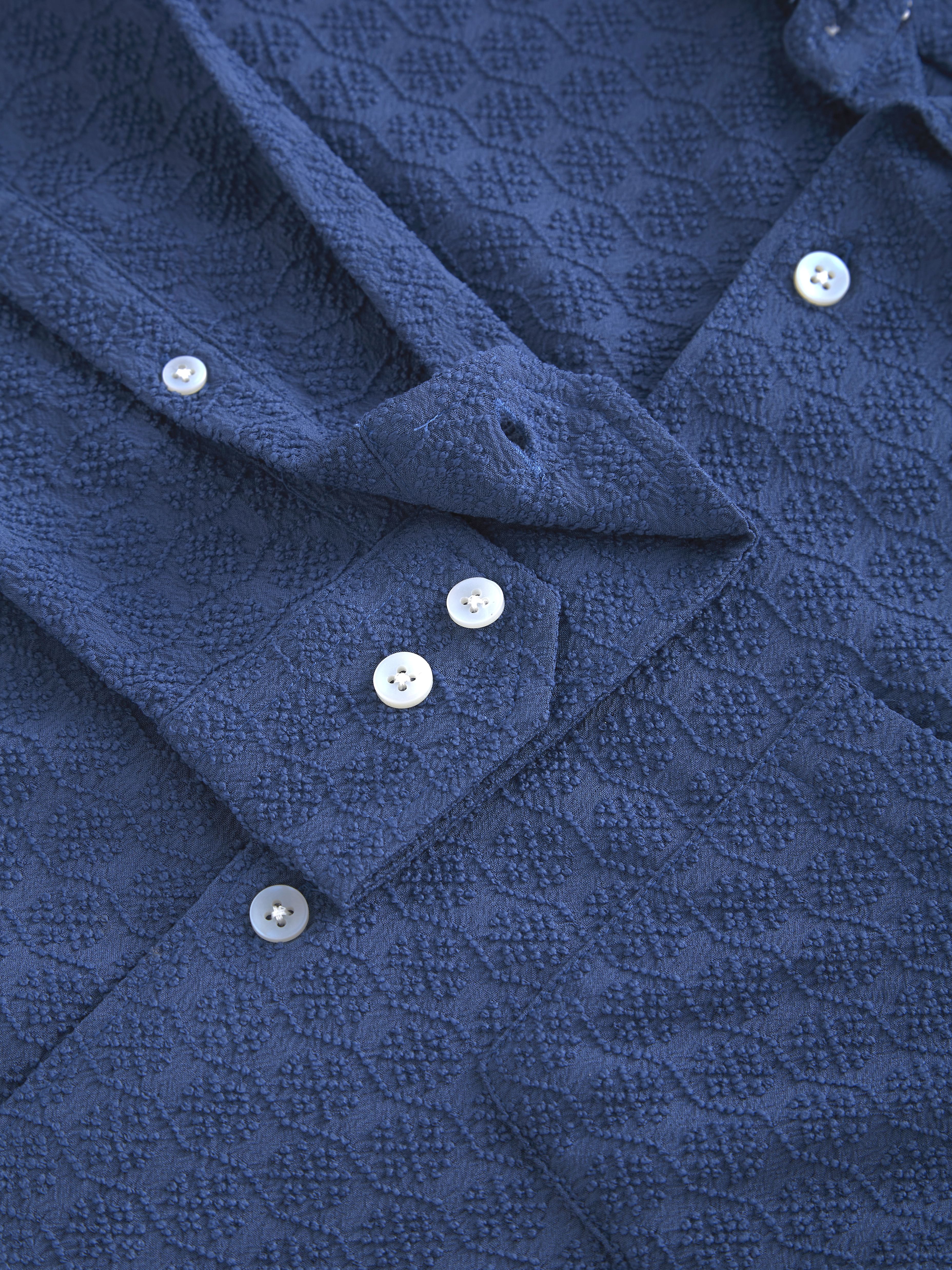 Prussian Blue Jacquard Shirt