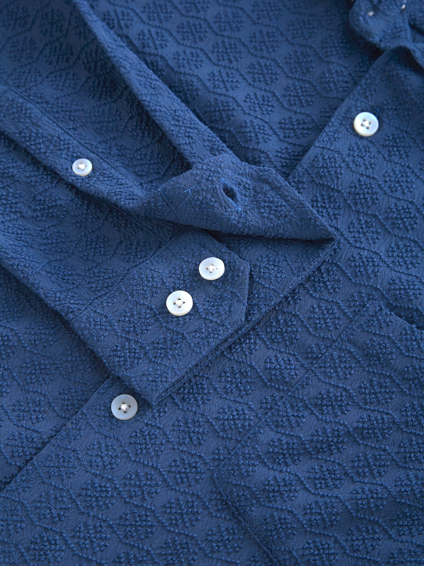 Prussian Blue Jacquard Shirt