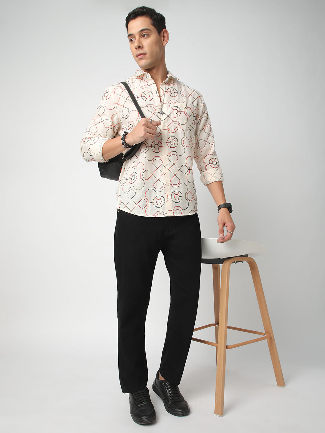 Vibrant Off-White Embroidered Shirt