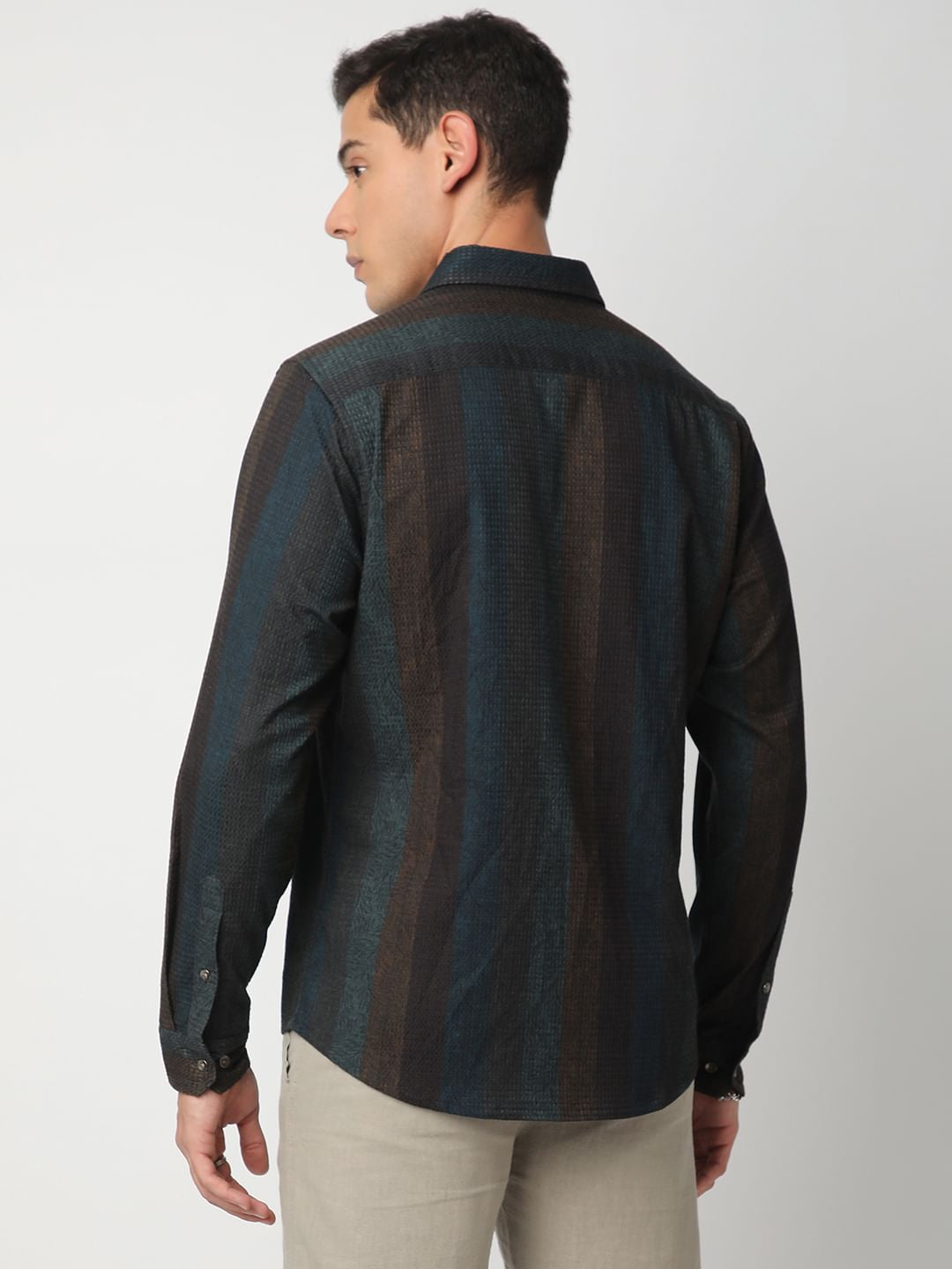 Waffle Multicolour Abstract Textured Shirt