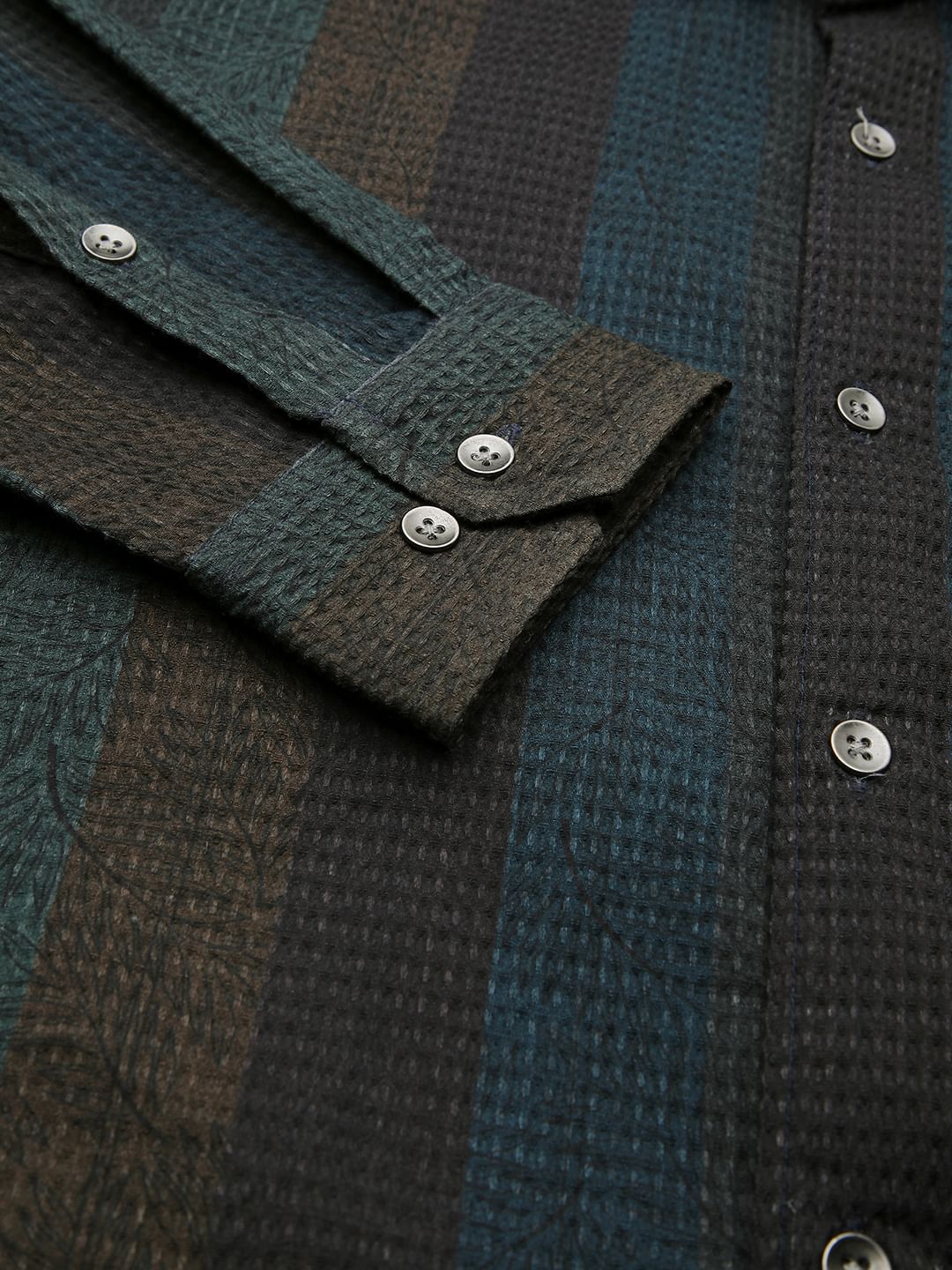Waffle Multicolour Abstract Textured Shirt