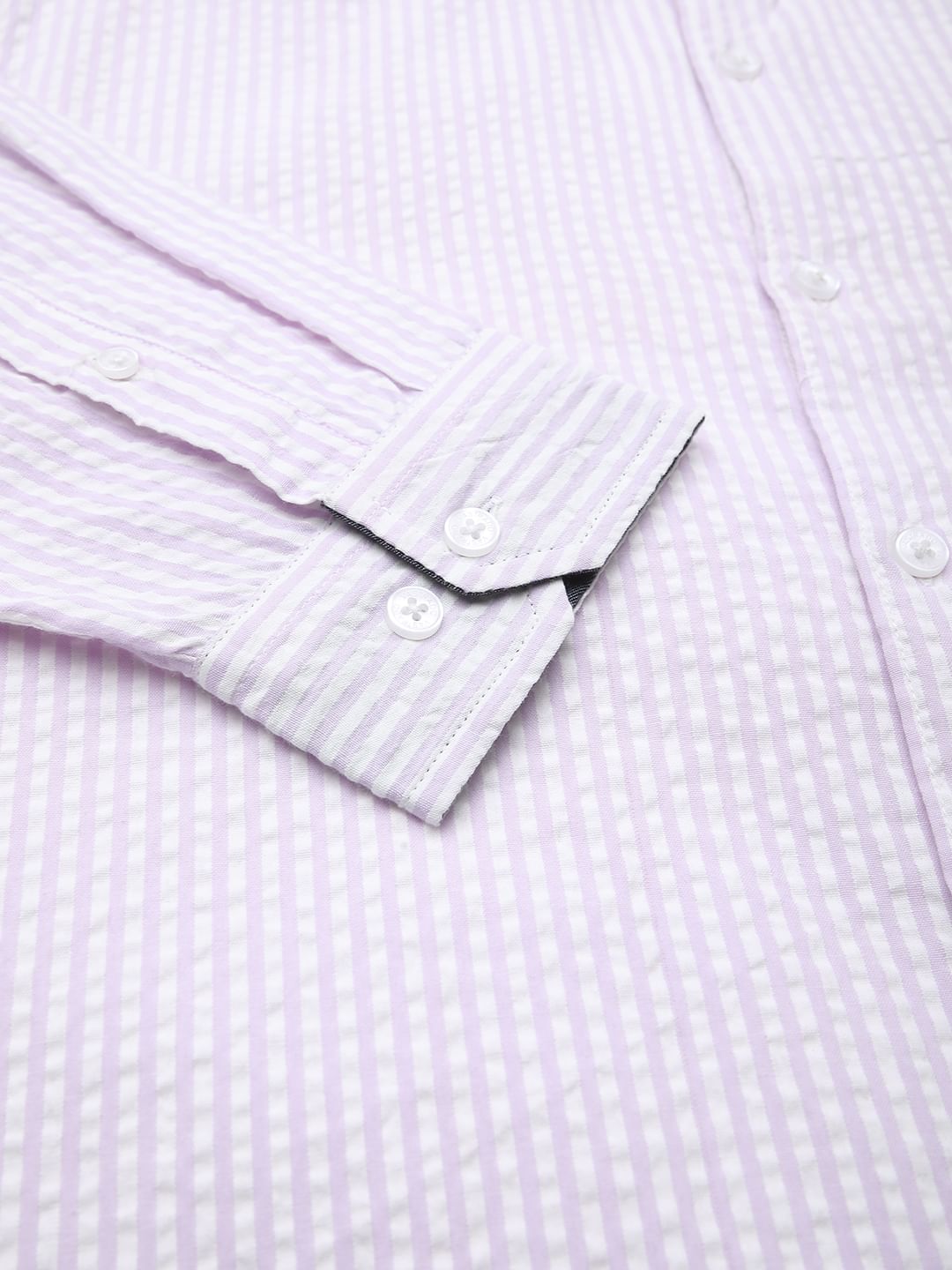 Lavender Striped Seersucker Shirt