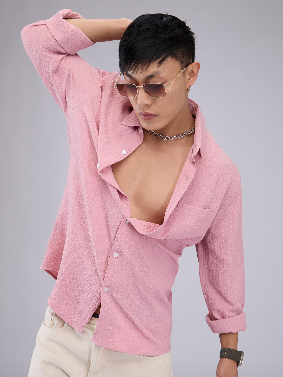 Flamingo Pink Creased Shirt