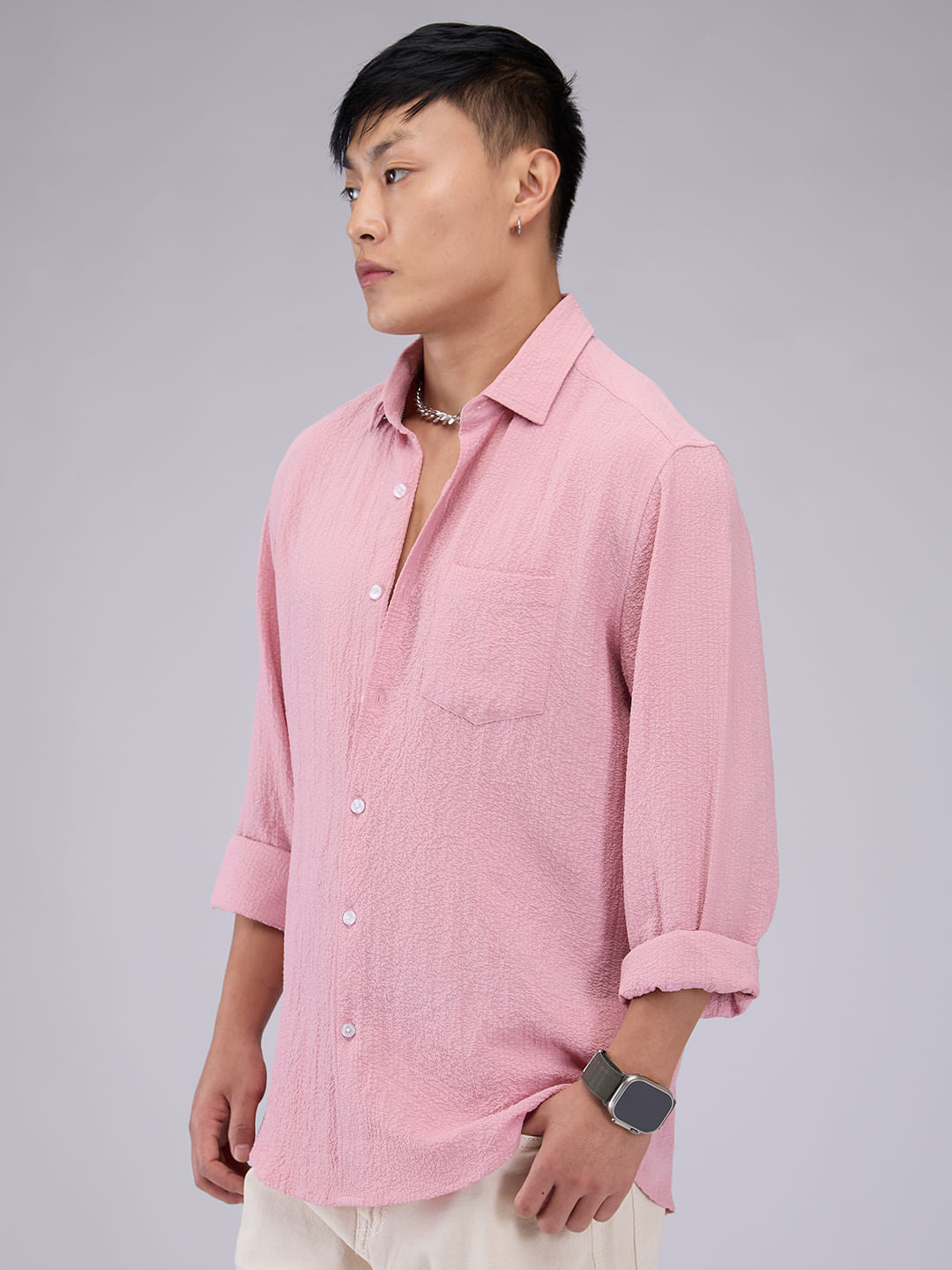 Flamingo Pink Creased Shirt