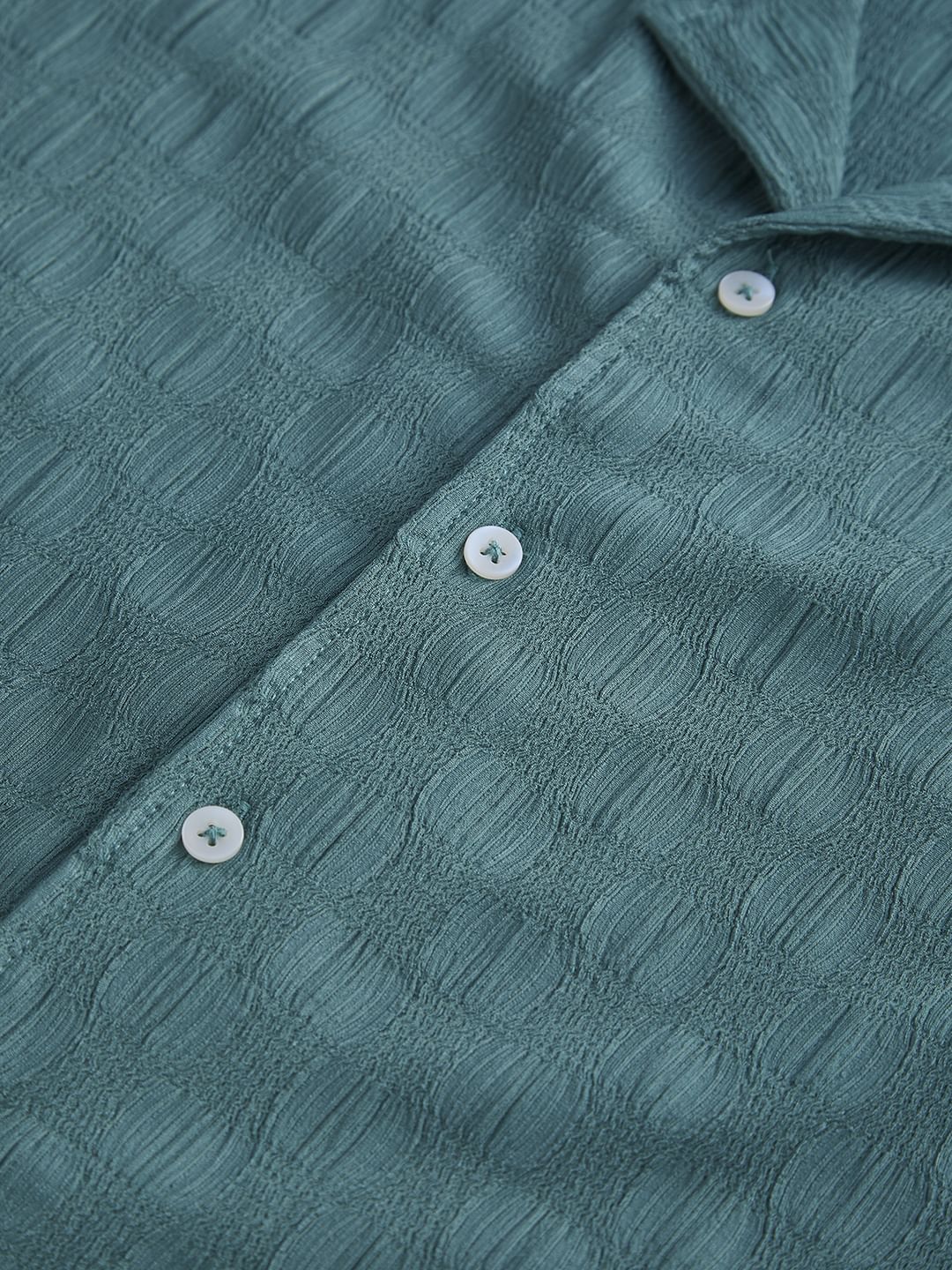 Castleton Green Crepe Textured Oversized Shirt