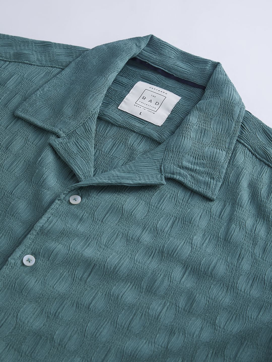 Castleton Green Crepe Textured Oversized Shirt