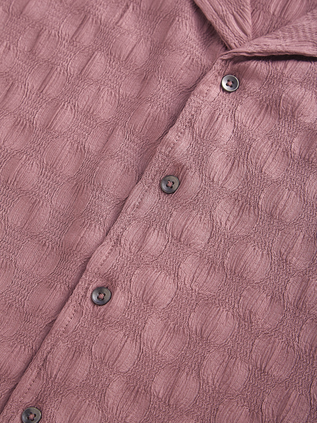 Rouge Pink Crepe Crinkled Oversized Shirt