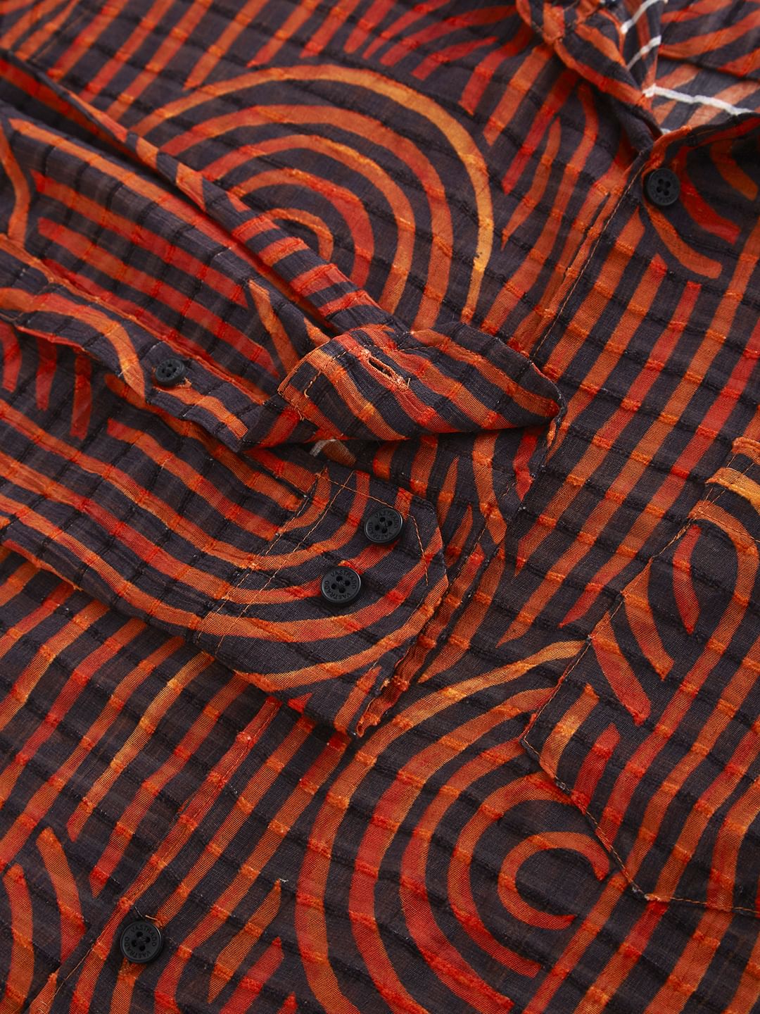 Phantasm Black Horizontal Dobby Striped Shirt