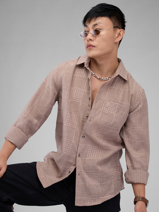 Chilean Pink Square Embroidered Shirt