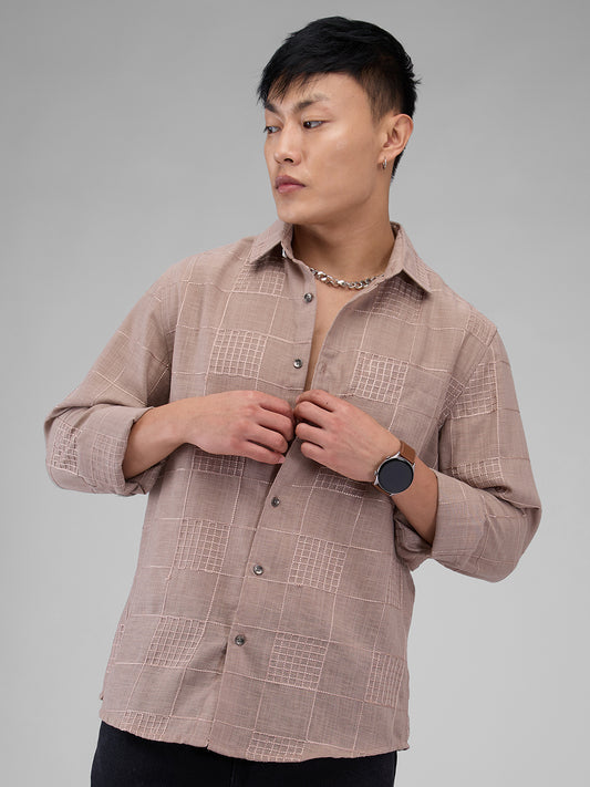 Chilean Pink Square Embroidered Shirt