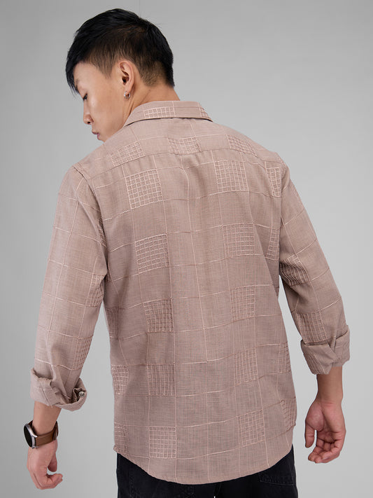Chilean Pink Square Embroidered Shirt