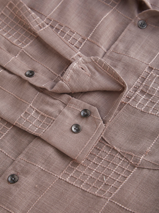 Chilean Pink Square Embroidered Shirt