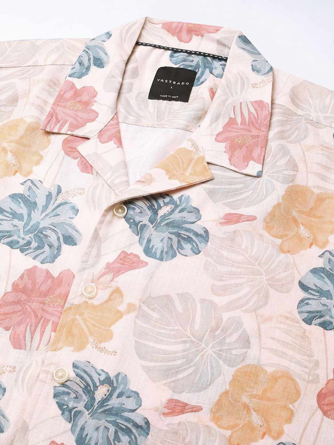 Sublime Artistic Floral Cream Oversized Shirt