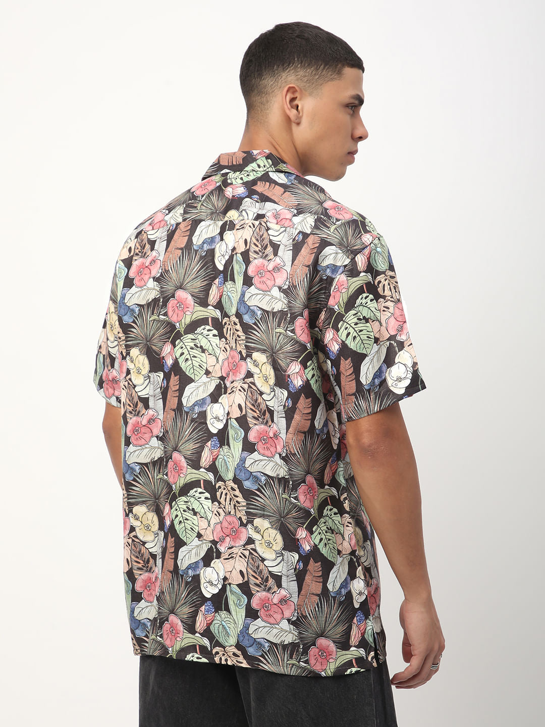Multicolour Tropical Printed Oversized Shirt