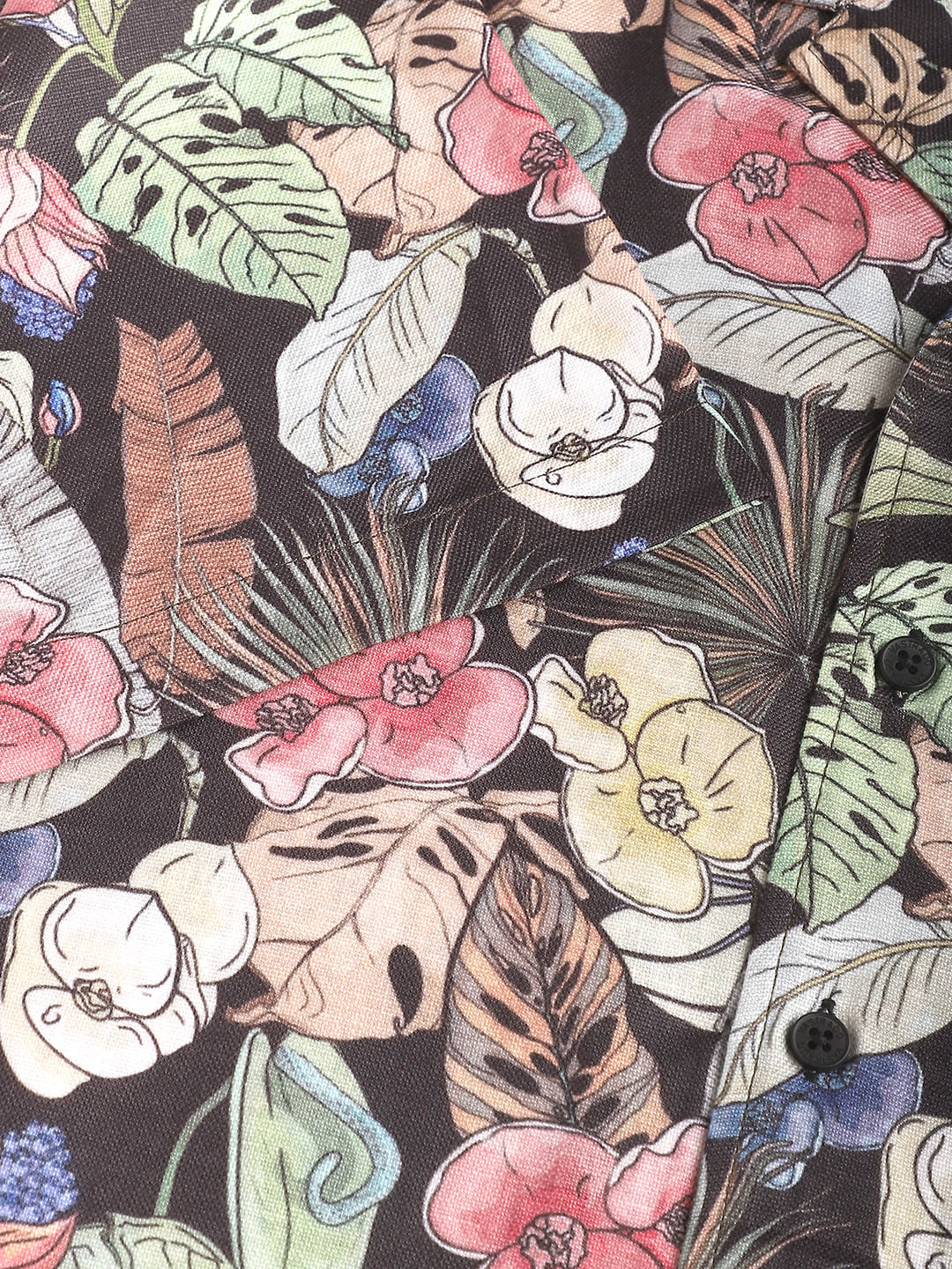 Multicolour Tropical Printed Oversized Shirt