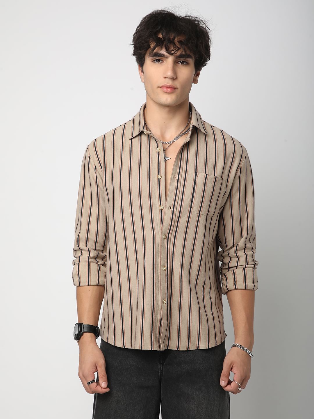 Multicolour Striped Knitted Shirt