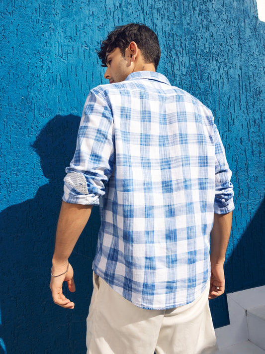 Suave Blue & White Box Checks Shirt