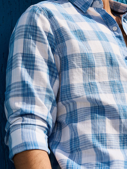 Suave Blue & White Box Checks Shirt