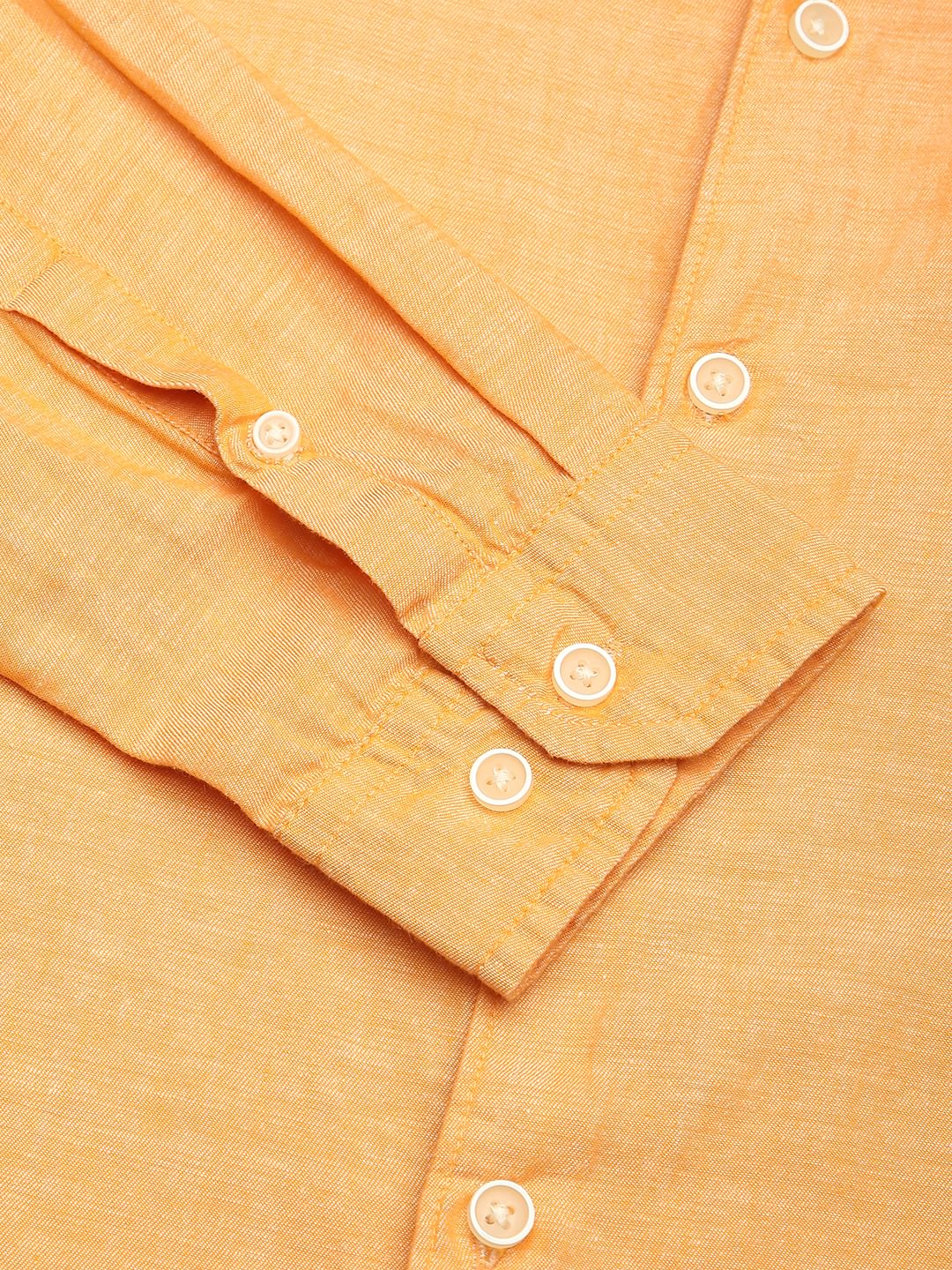 Solid Mustard Mandarin Collar Shirt