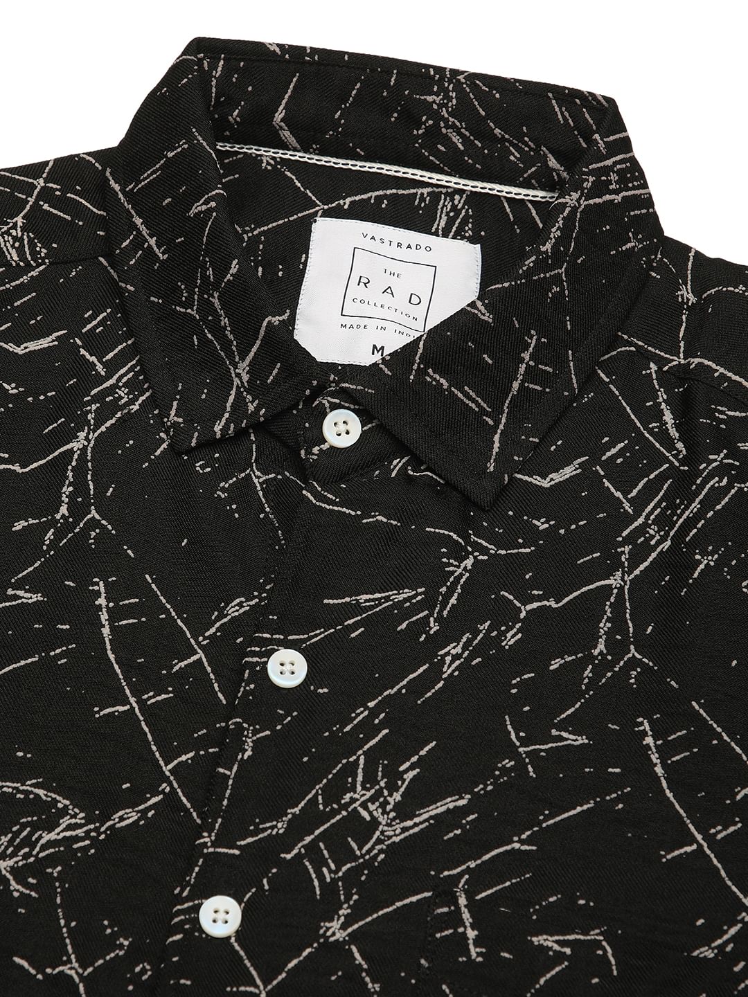 Onyx Black Stroke Splash Textured Shirt