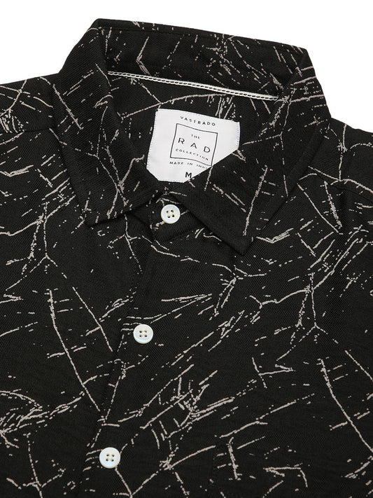 Onyx Black Stroke Splash Textured Shirt