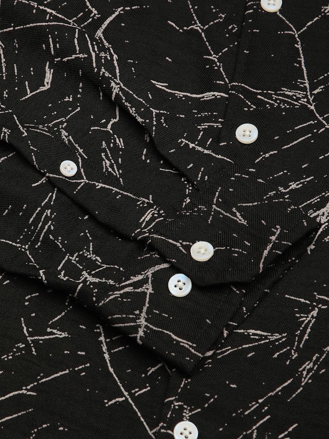 Onyx Black Stroke Splash Textured Shirt