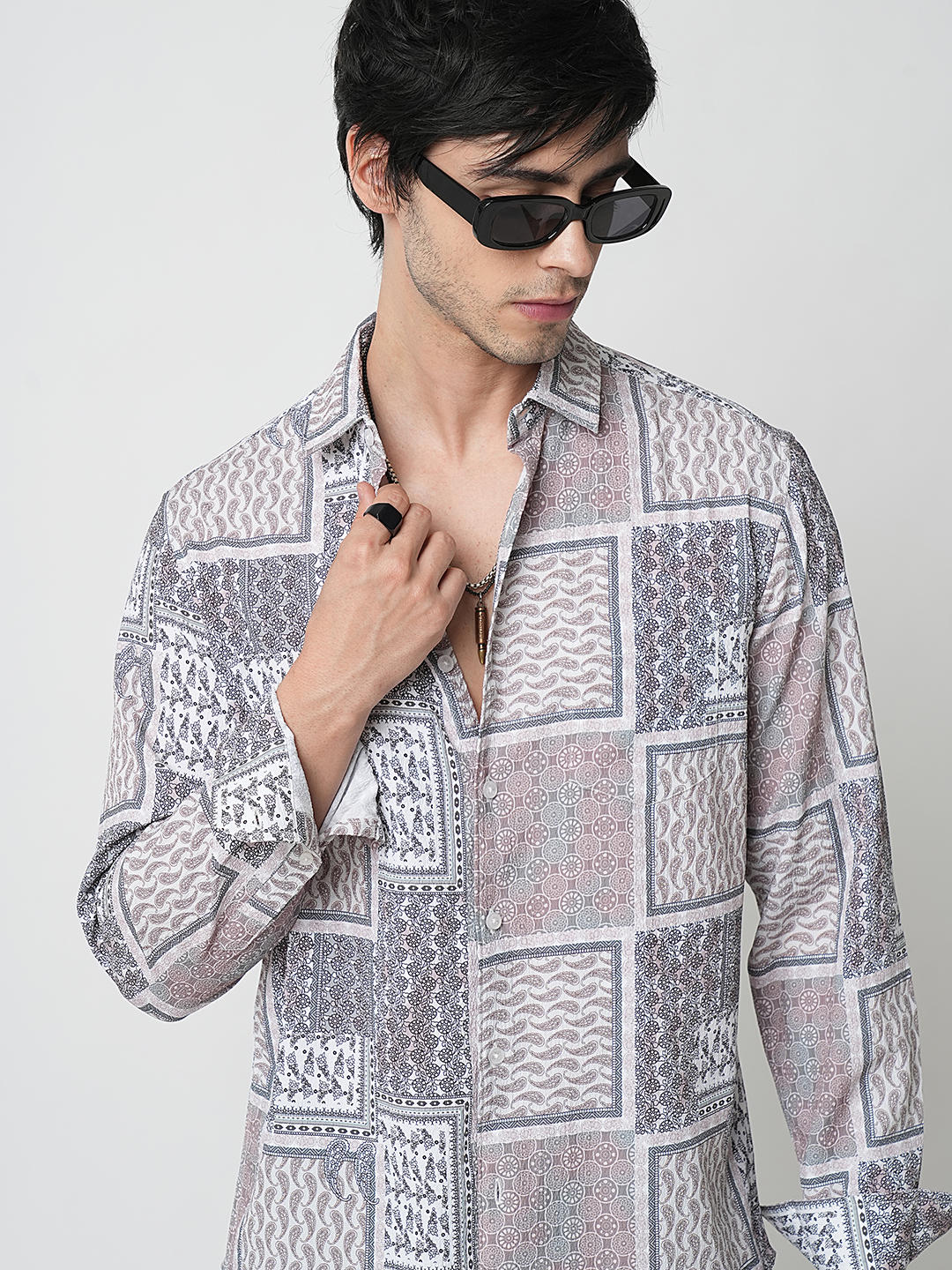 Multicolour Paisley Printed Crushed Shirt