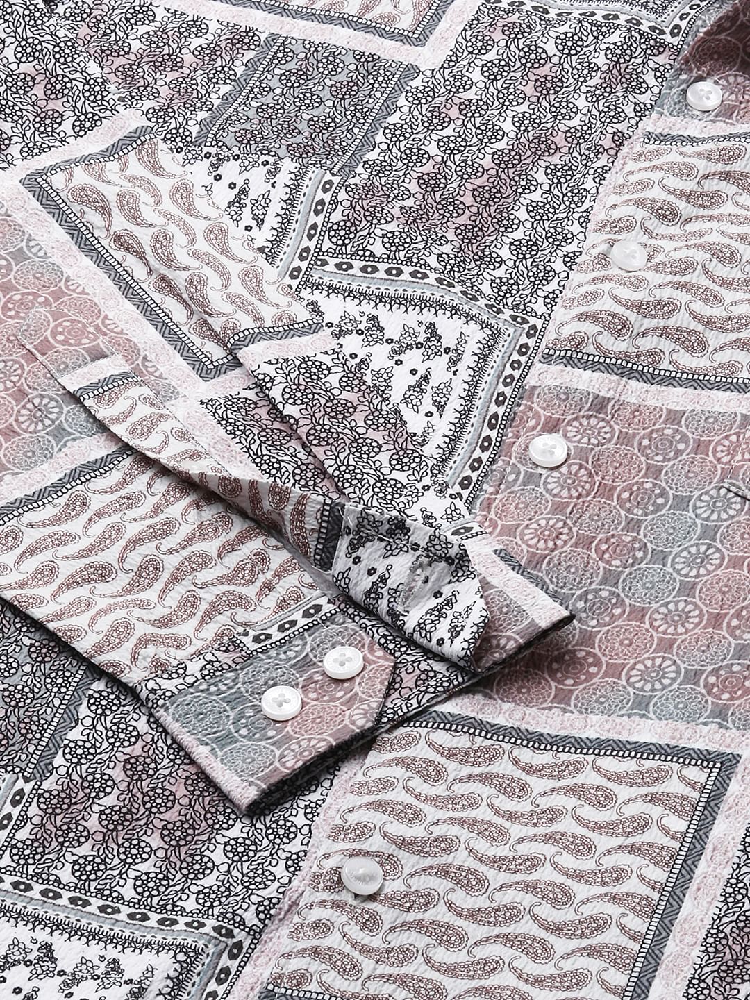 Multicolour Paisley Printed Crushed Shirt