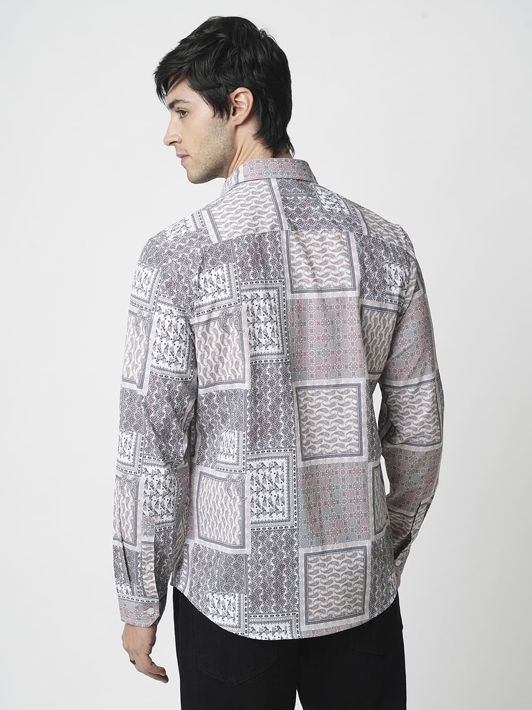 Multicolour Paisley Printed Crushed Shirt