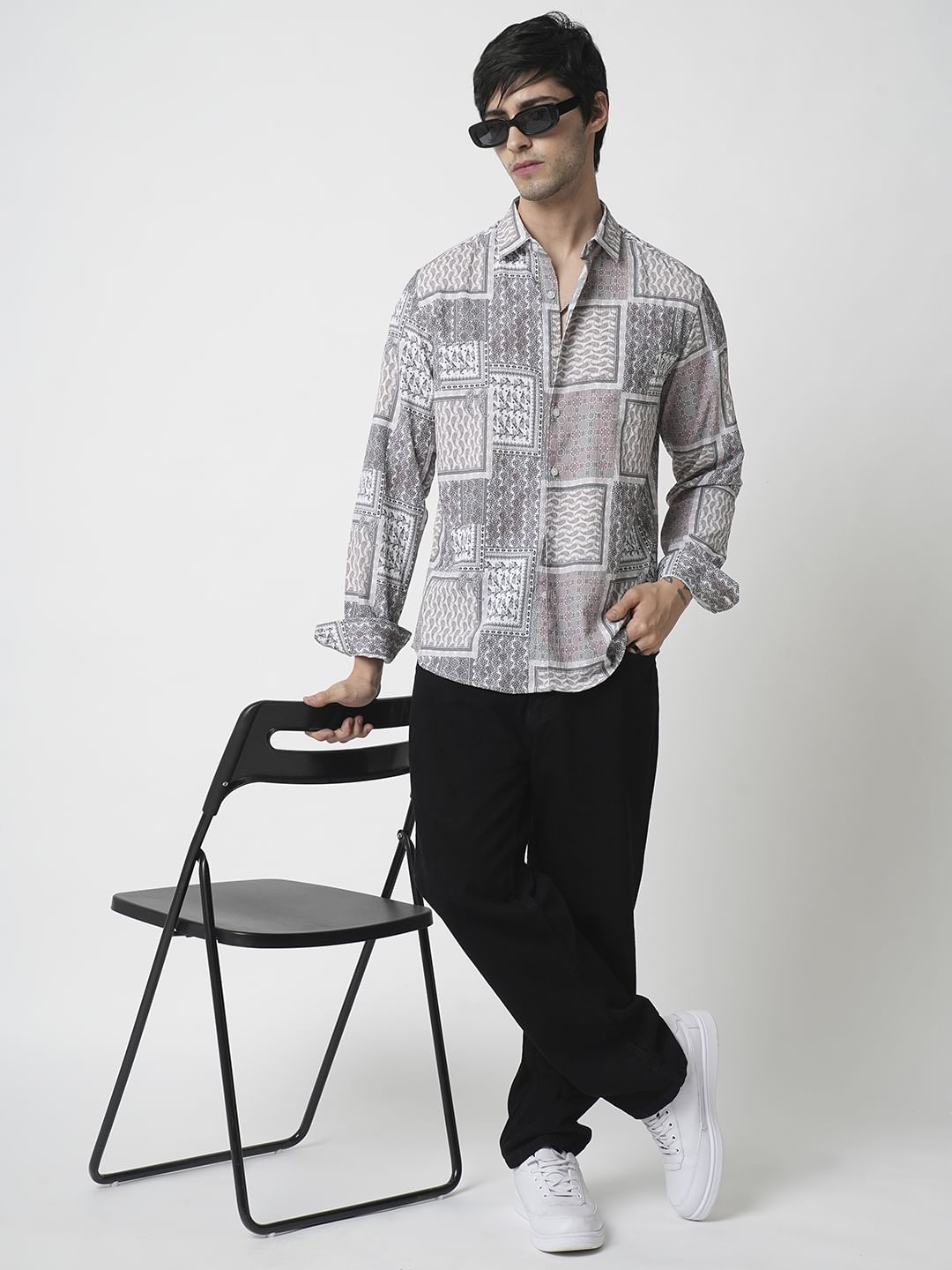 Multicolour Paisley Printed Crushed Shirt