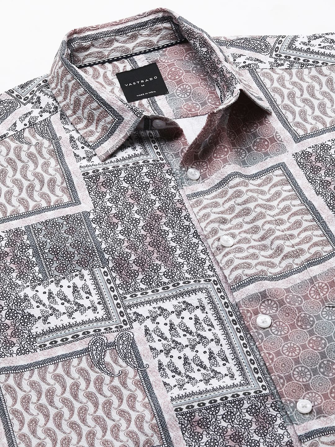 Multicolour Paisley Printed Crushed Shirt