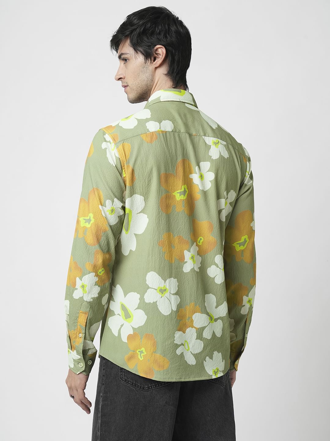 Exquisite Multicolour Floral Printed Creased Shirt