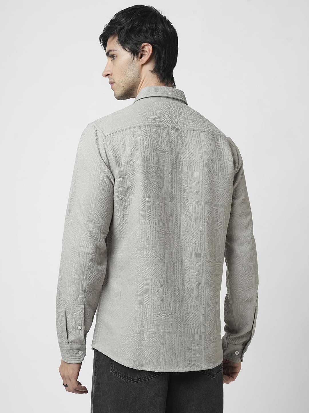 Classic Grey Jacquard Shirt