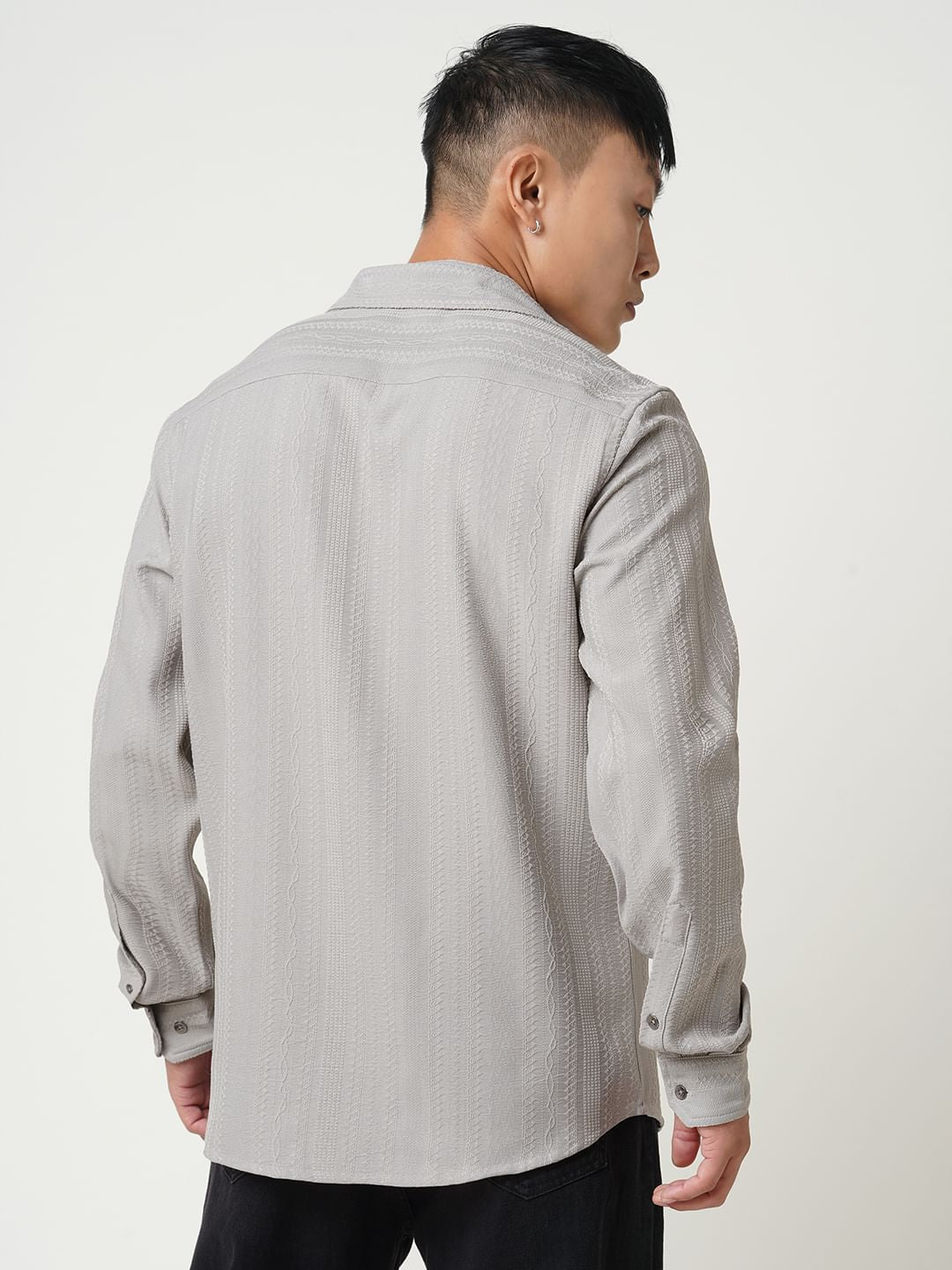 Quirky Grey Textured Shirt