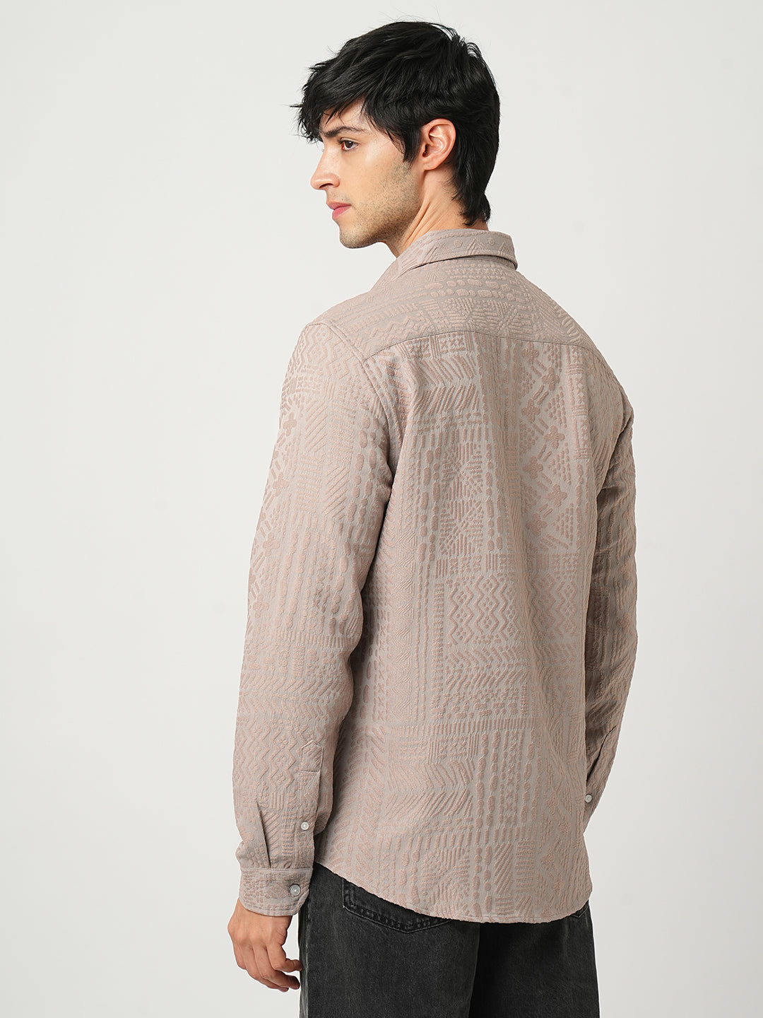 Chilean Pink Detailed Emboss Shirt