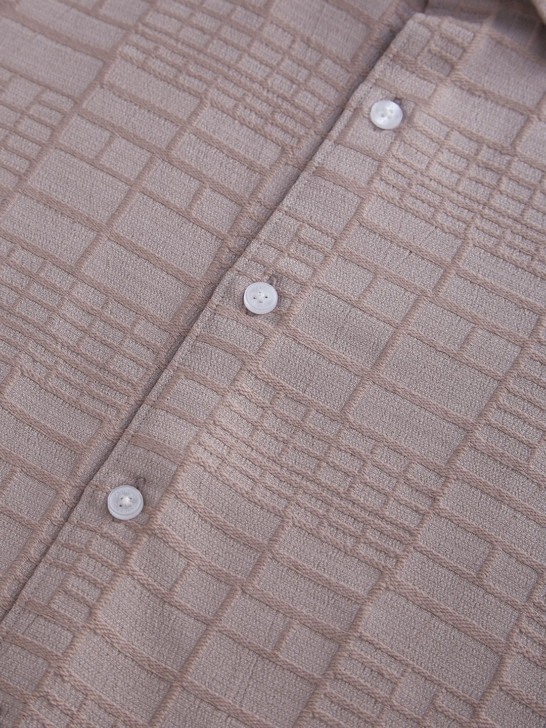 Pale Pink Bold Square Textured Shirt