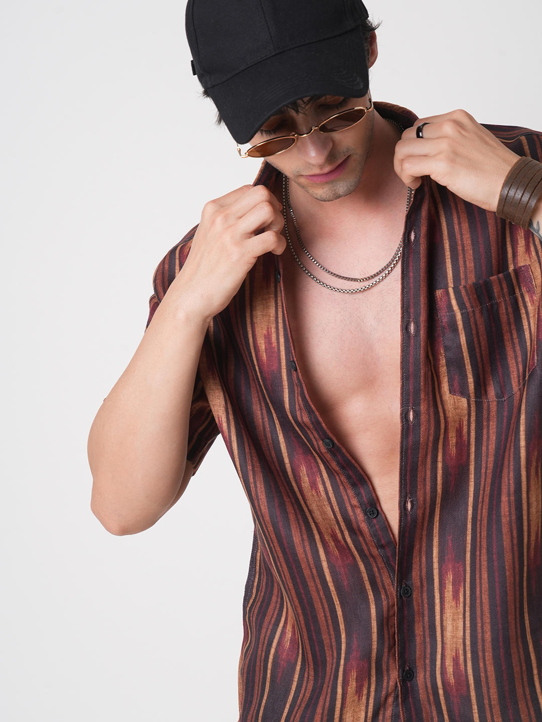 Sumptuous Brown Striped Shirt