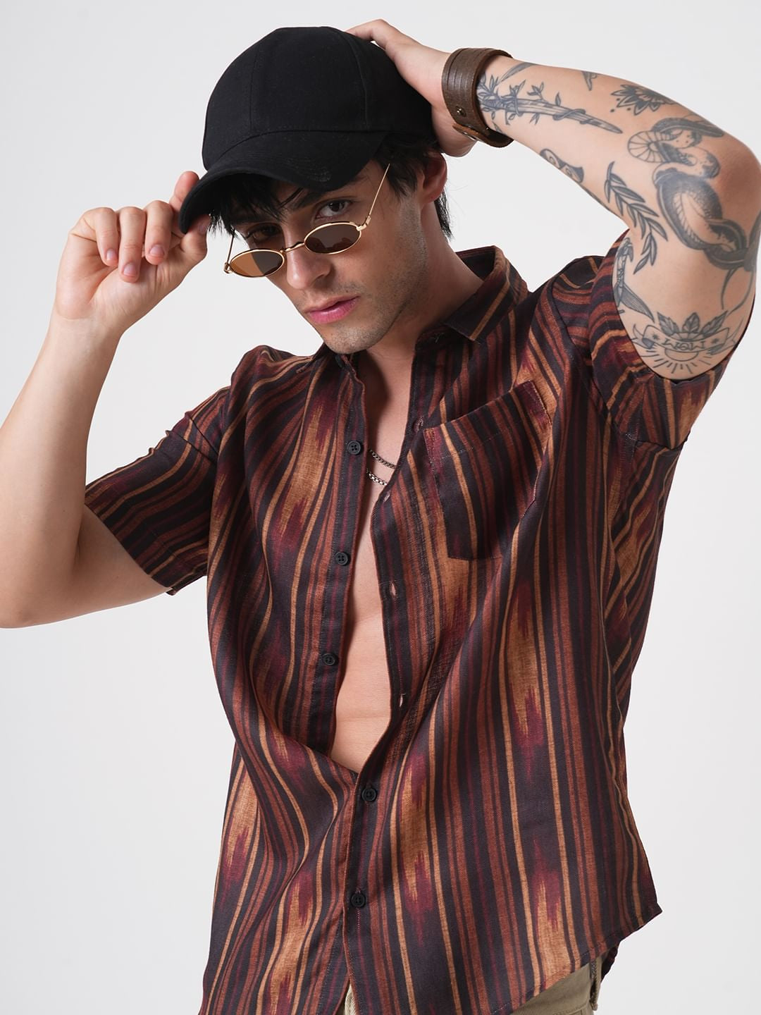 Sumptuous Brown Striped Shirt