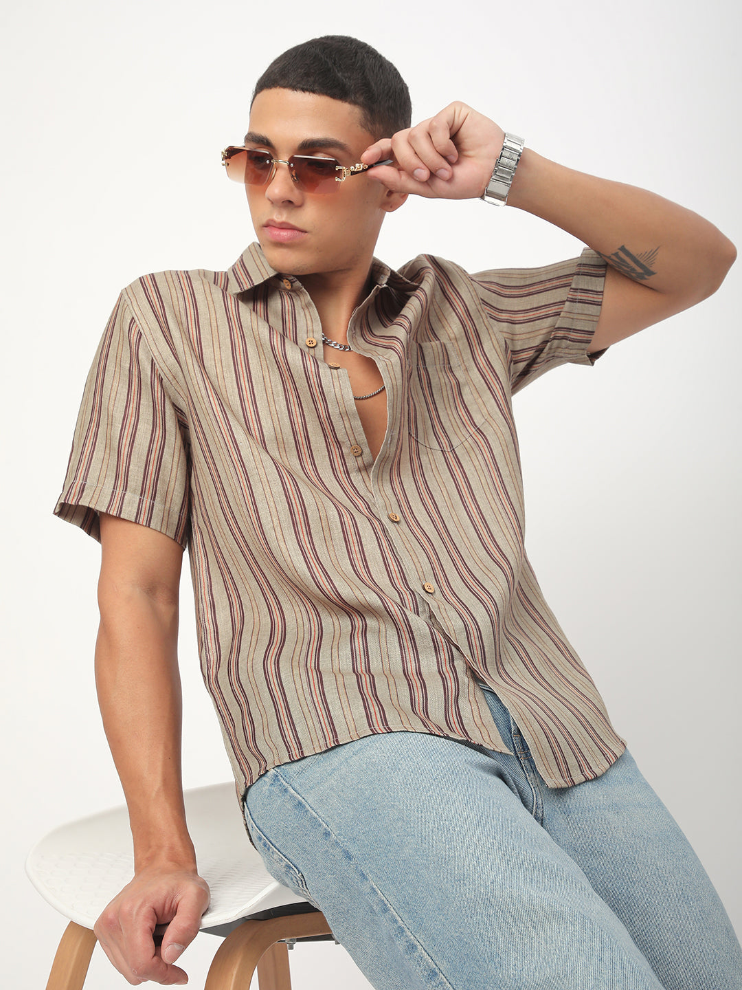 Multicolour Roman Striped Shirt