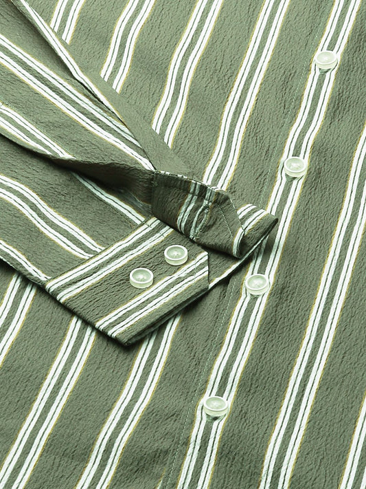 Reseda Green Striped Shirt