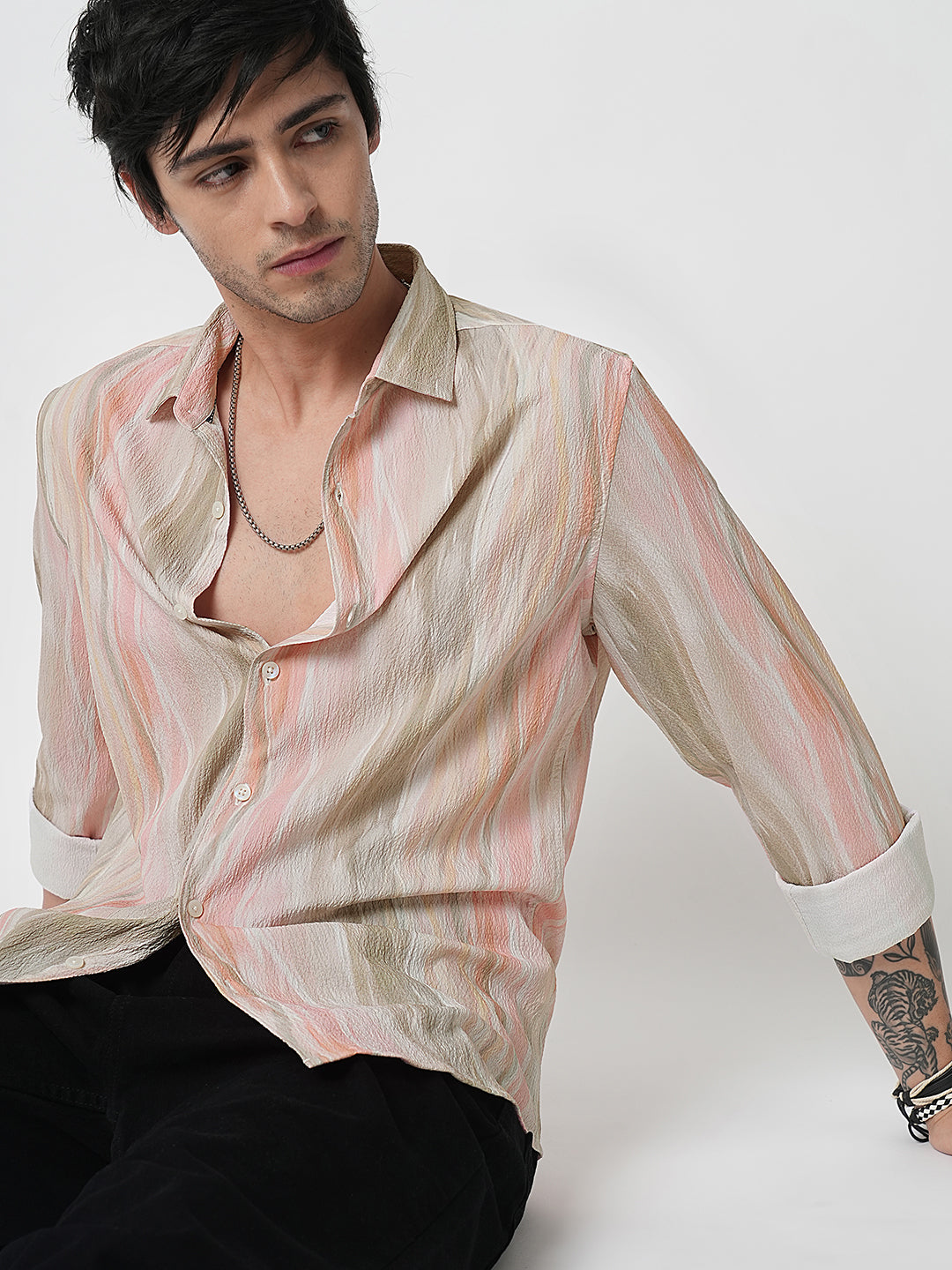 Multicolour Blooming Creased Shirt