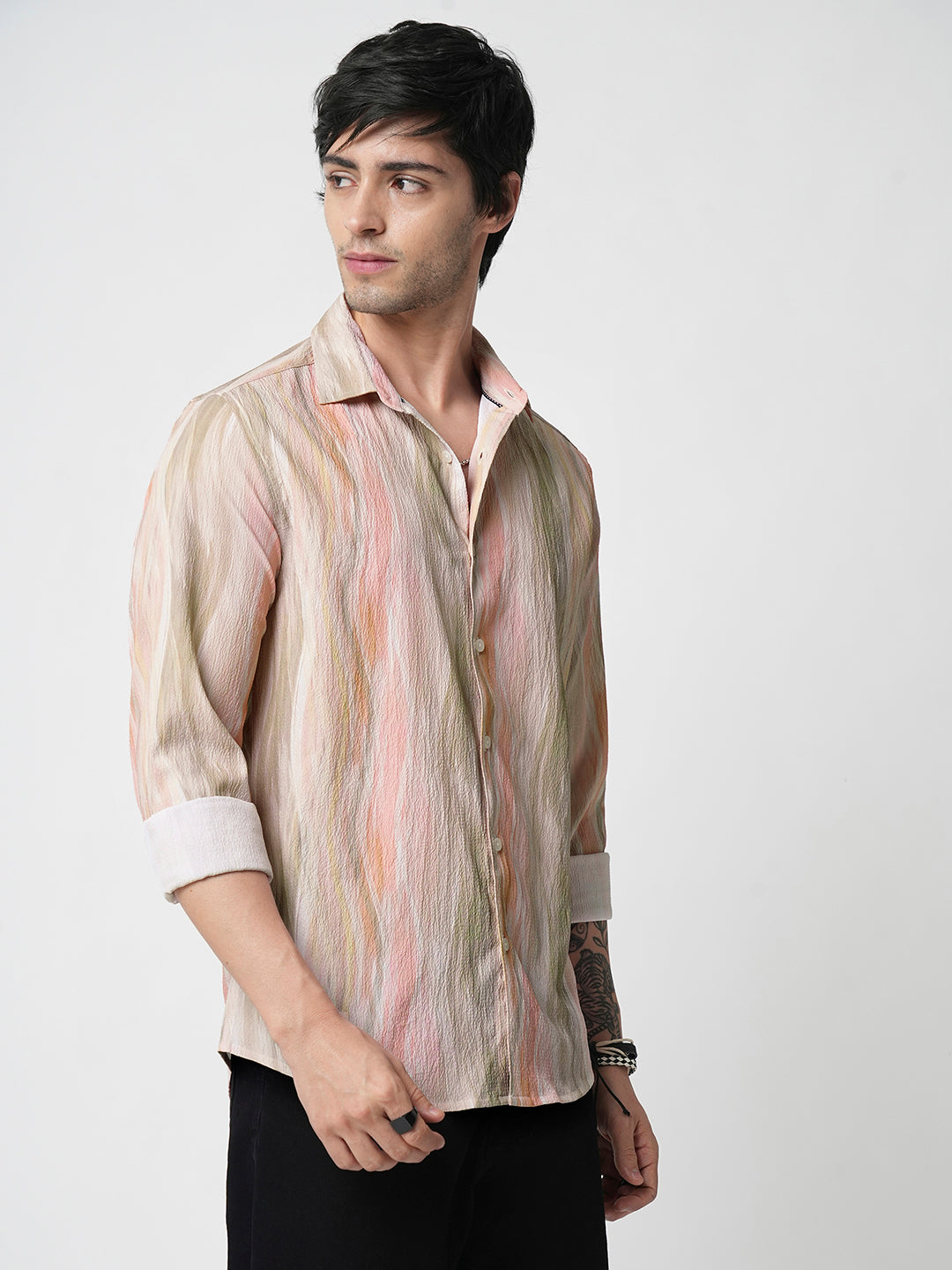 Multicolour Blooming Creased Shirt
