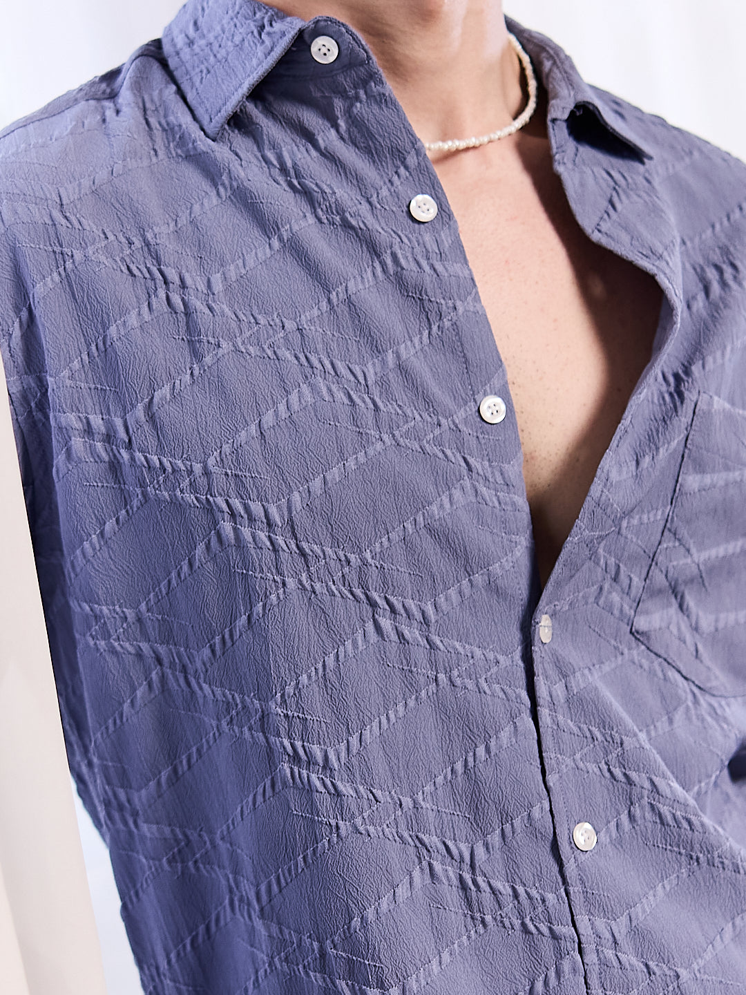 Abstruse Fossil Grey Textured Shirt