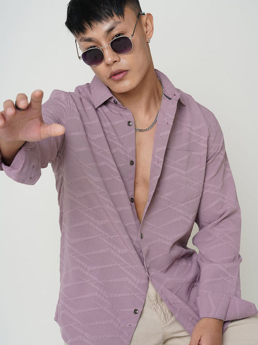 Abstruse Turkish Rose Pink Textured Shirt