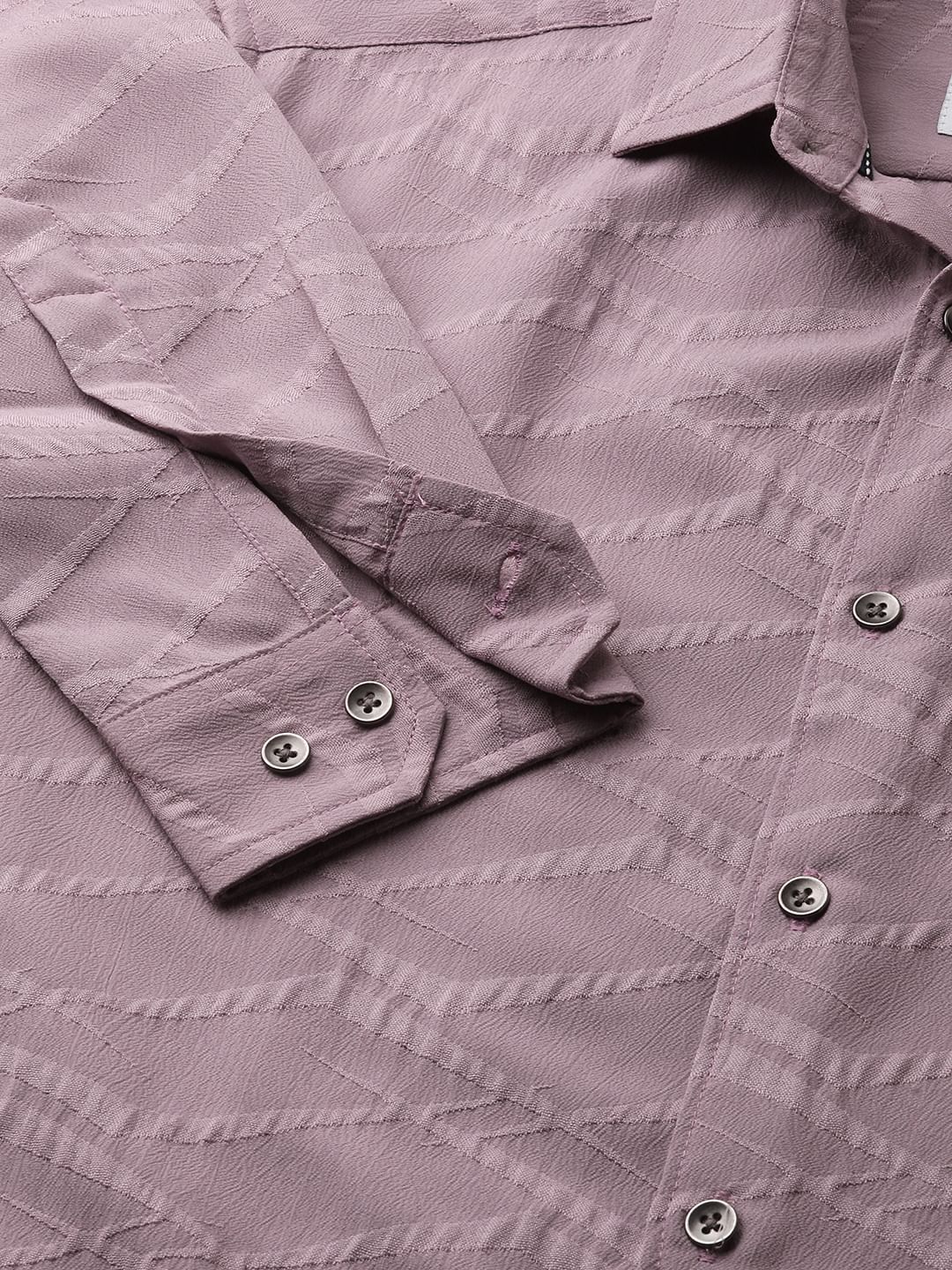 Abstruse Turkish Rose Pink Textured Shirt