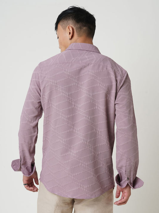 Abstruse Turkish Rose Pink Textured Shirt