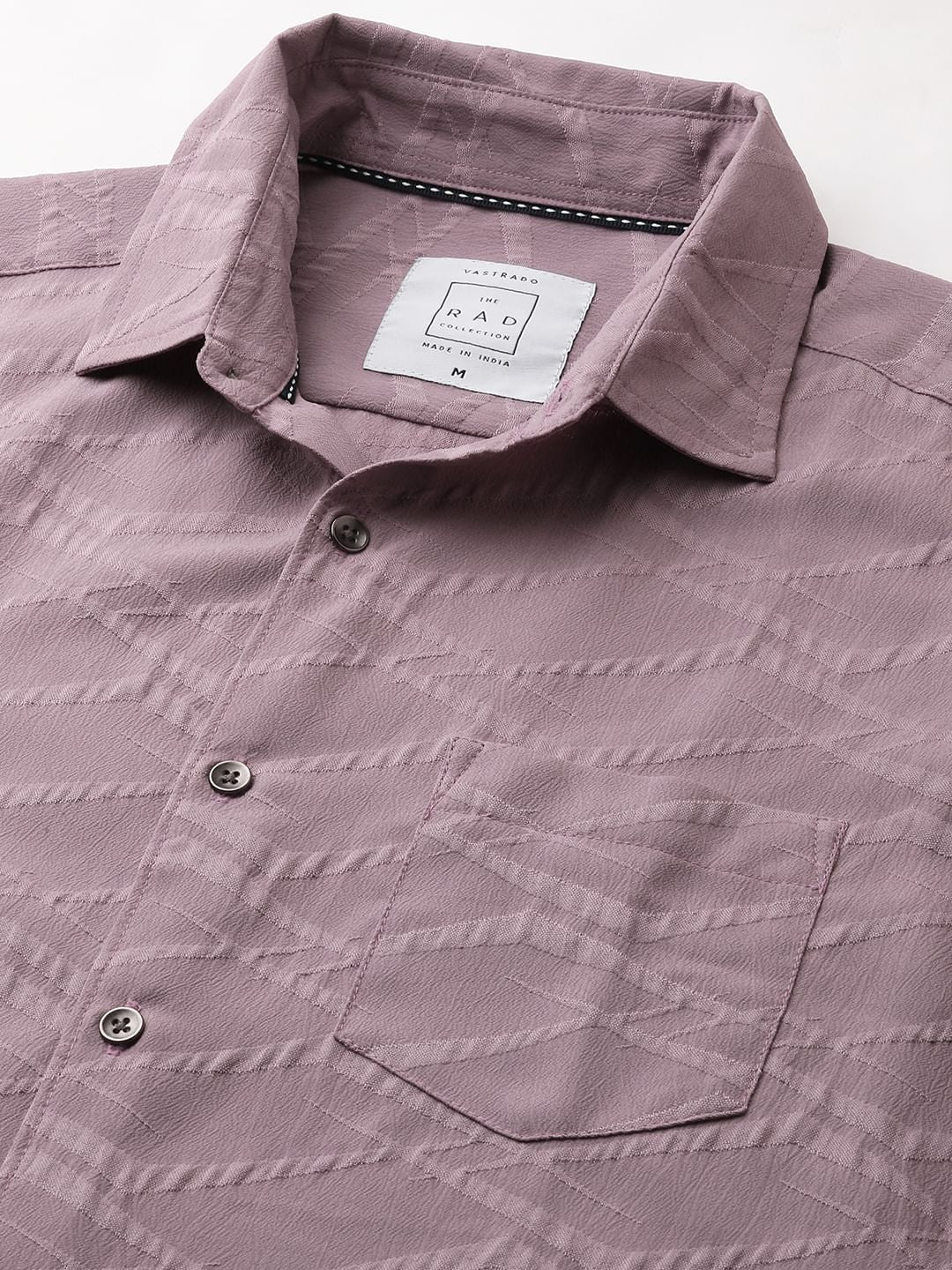 Abstruse Turkish Rose Pink Textured Shirt